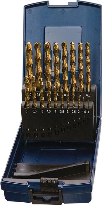 TECWERK  Spiralbohrer-Satz DIN 338 Typ N Nenn-Ø 1-10,5x0,5 mm HSS TiN 24 teilig
