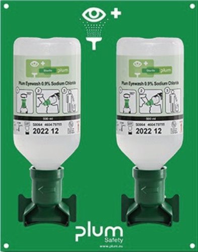 PLUM 4694 Augenspülstation  2 x 0,5 l H290xB228xT80ca.mm Haltbarkeit 3 Jahre(ung