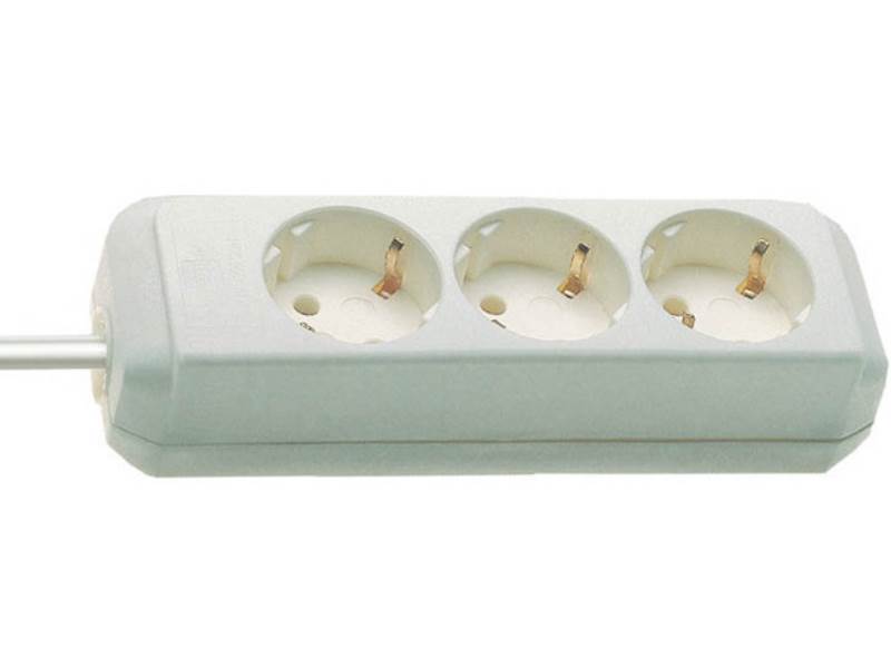 Brennenstuhl 1158610050 ECO-Line Leiste 3-fach weiss *DE* 5m H05VV-F3G1,5 ohne Schalter