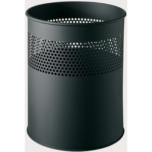 helit Papierkorb H2515795 26x31,5cm 15l rund Metall schwarz