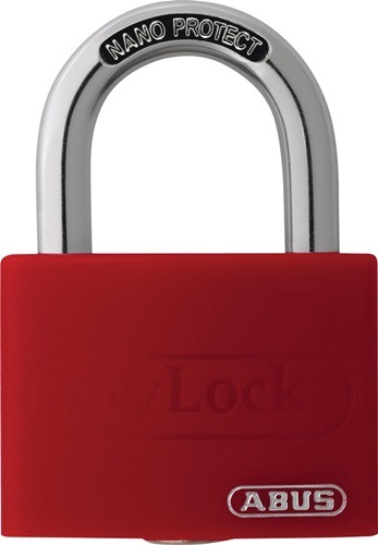 ABUS 49943 2 Zylindervorhangschloss T65AL/40 rot gl. Schlosskörperbreite 43 mm A