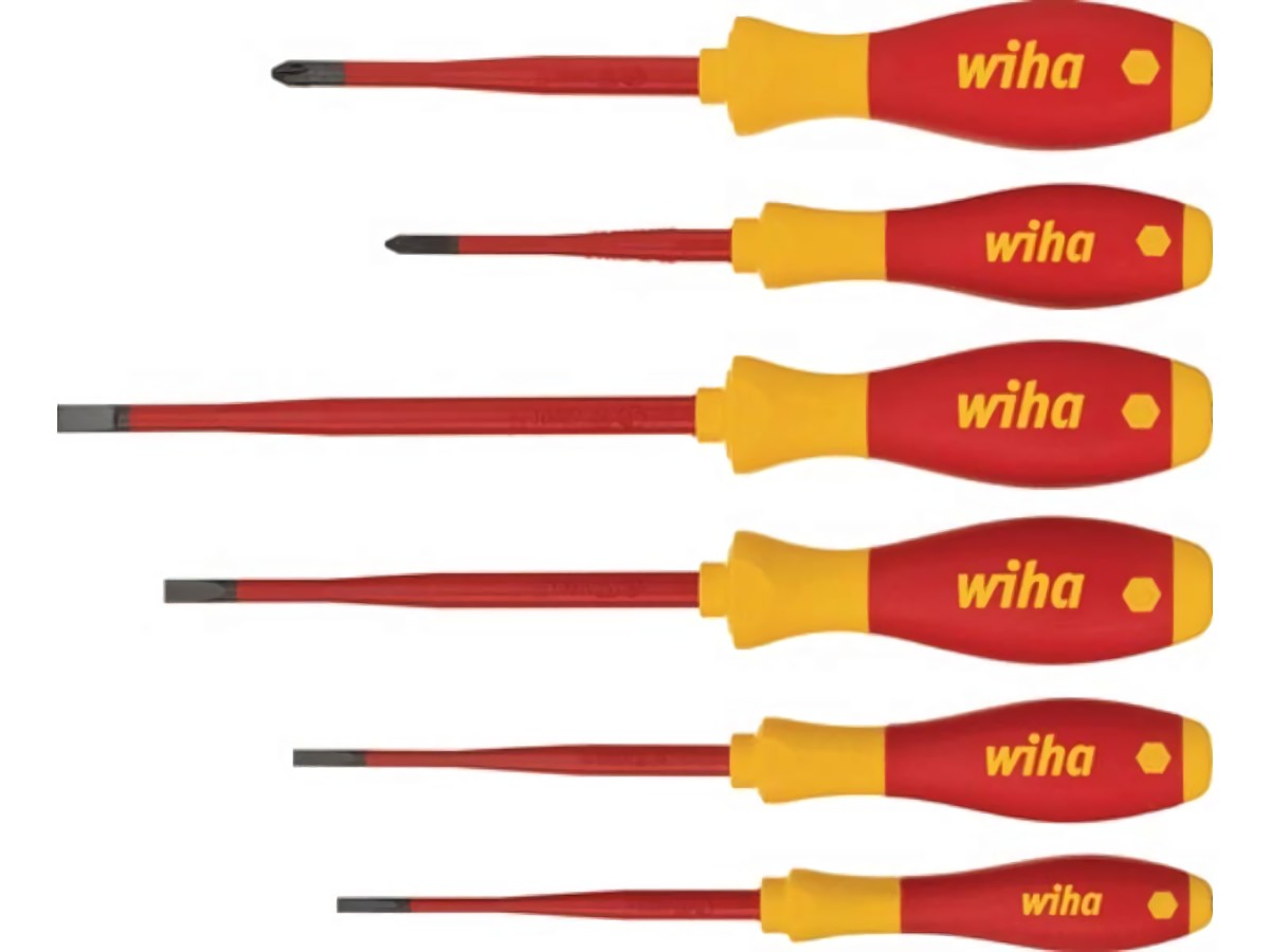 WIHA 35389 Schraubendreher-Satz 3201 K6 6-teilig Schlitz / PH slim fix VDE