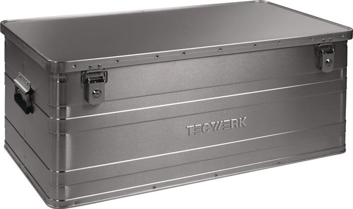 TECWERK 2000447954 Aluminiumbox L900xB490xH380mm 140l m.Klappverschluss u.Zylind