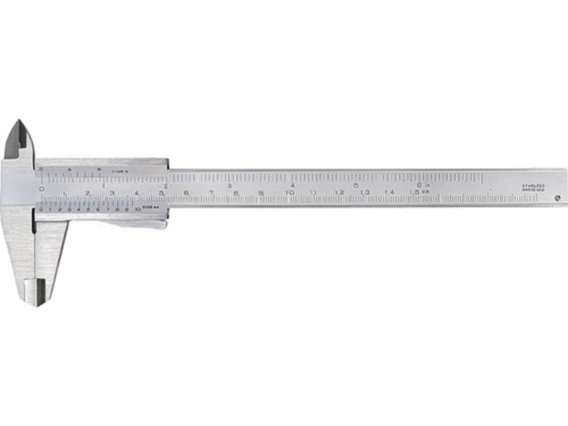 Taschenmessschieber 150 mm mit Momentfeststellung eckig