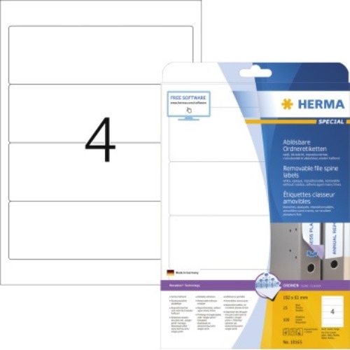 HERMA Ordneretikett Movables 10165 192x61mm sk weiß 100 St./Pack.