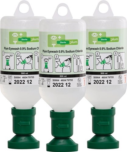 PLUM 4613 Augenspülflasche  0,5 l 3 Jahre (ungeöffnete Flasche) DIN EN15154-4