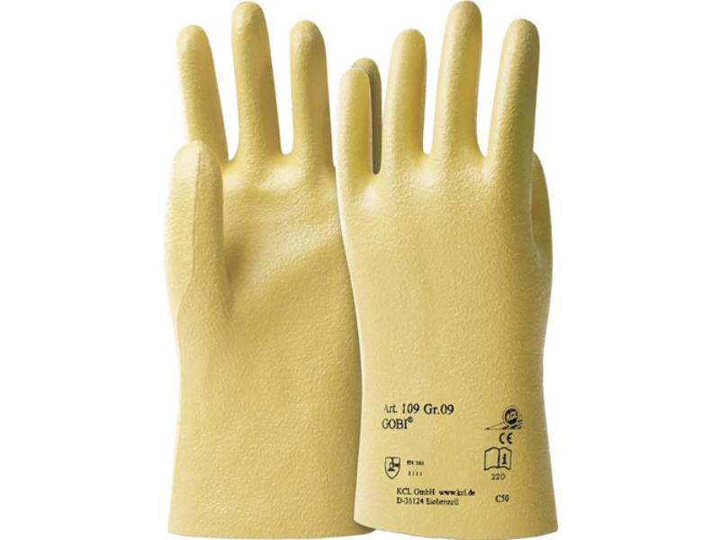 HONEYWELL 010909141E Handschuhe Gobi 109 Größe 9 gelb BW-Trikot mit Nitril EN 38