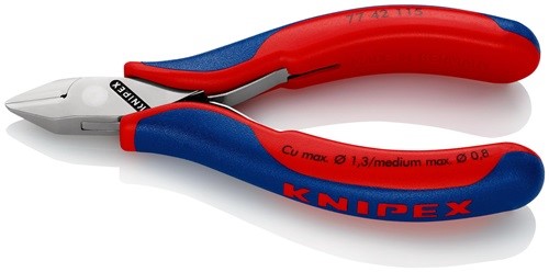 KNIPEX 77 42 115 Elektronik-Seitenschneider  Länge 115 mm Form 4 Facette nein Me