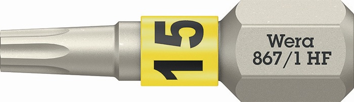 WERA 05066141001 Bit 867 TORX® HF 1/4 ? TX 15 Länge 25 mm mit Farbleitsystem