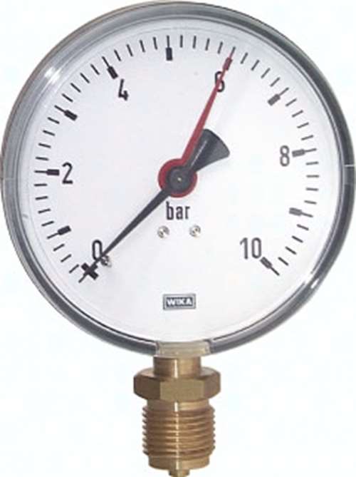 Manometer senkrecht, 80mm, -1 bis 1,5 bar MS -11,580