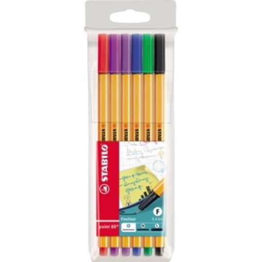 STABILO Fineliner point 88 88/6 0,4mm farbig sortiert 6 St./Pack.