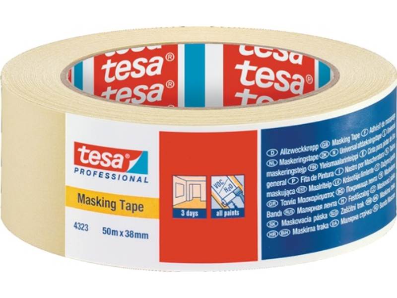 Kreppband 4323 leicht gekreppt hellbeige L.50m B.38mm