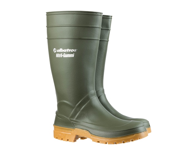 Albatros 564010 GUARDIAN HIGH GREEN Nitrilgummistiefel grün,36 Unsere GUARDIAN Modelle - höchster Schutz für höchte Anforderungen! Zertifiziert als Berufsstiefel nach DIN EN ISO 20347, ist die rutschfeste und profilierte Laufsohle des GUARDIAN HIGH GREEN
