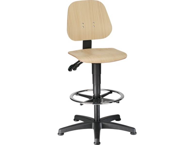 BIMOS 9651-   3000 Arbeitsdrehstuhl Unitec Bodengleiter + Fußring Buche 580-850