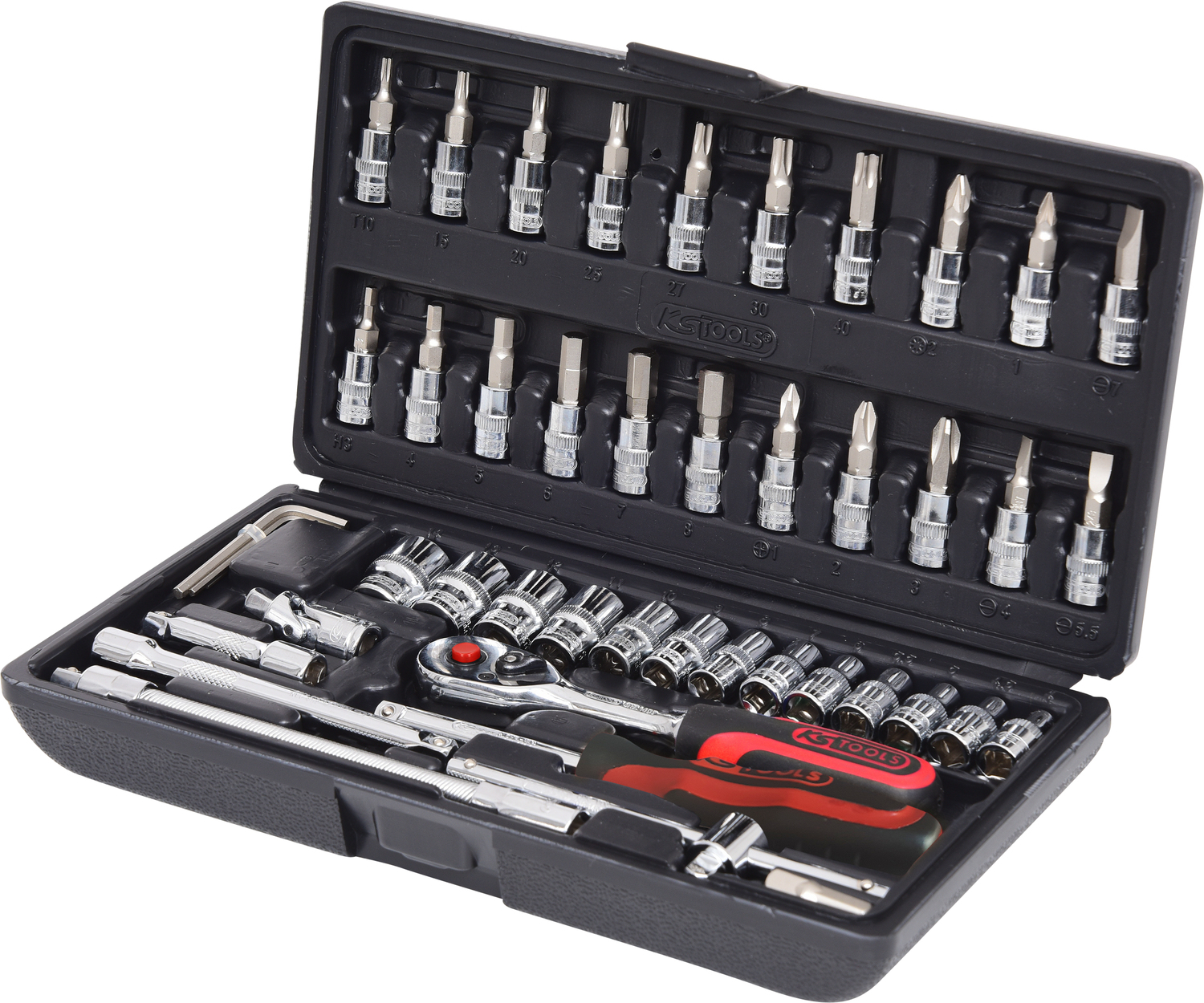 KS Tools 918.0648 1/4'' CHROME+ Steckschlüssel-Satz,48-tlg.