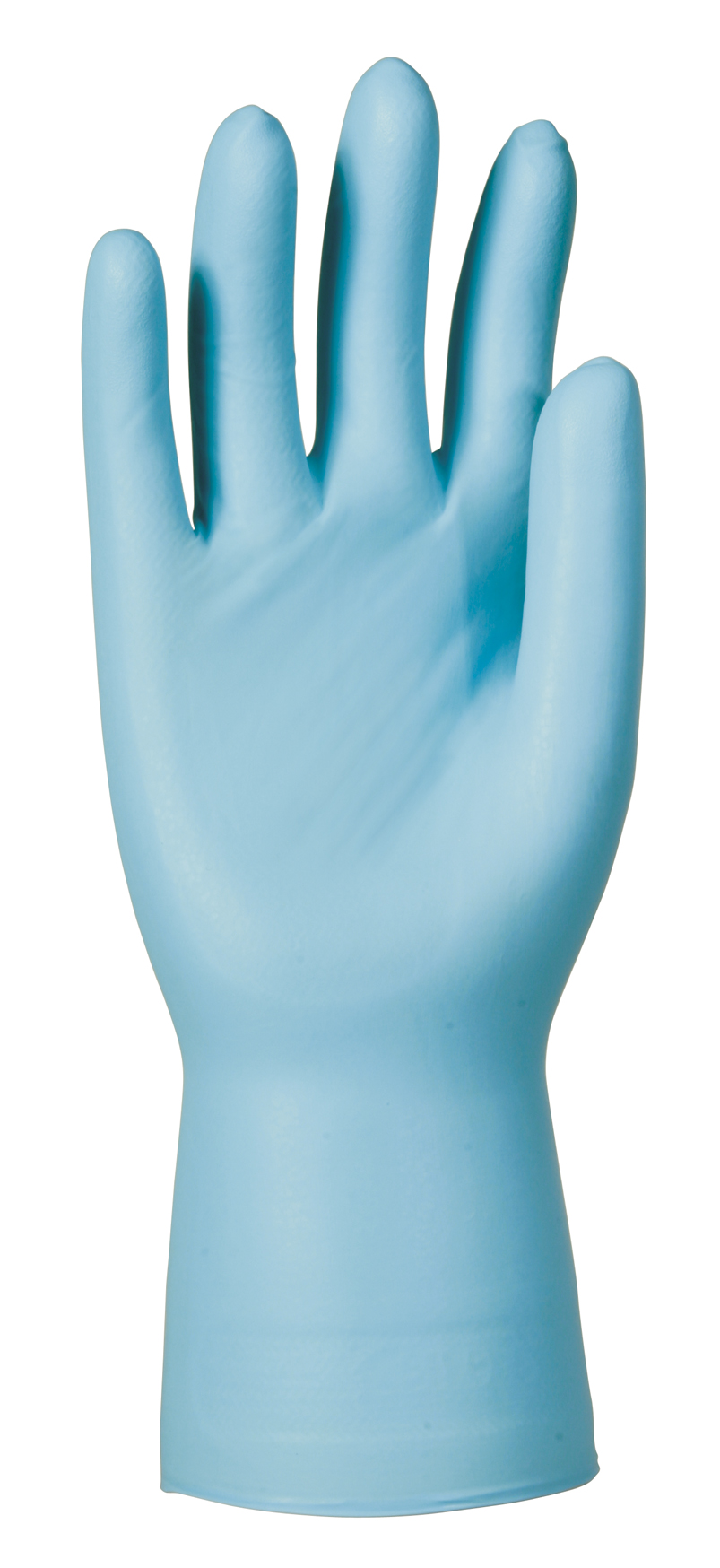 KCL 743 Gr. 7 Dermatril  P Einmal-Handschuh, Nitril, blau 280 mm lang ( = L ), 0,2 mm 
Der Handschuh verfügt durch seine Wandstärke über höchste chemische und mechanische Beständigkeit unter den Einmalhandschuhen. Die Fingerspitzen sind für einen guten Gr