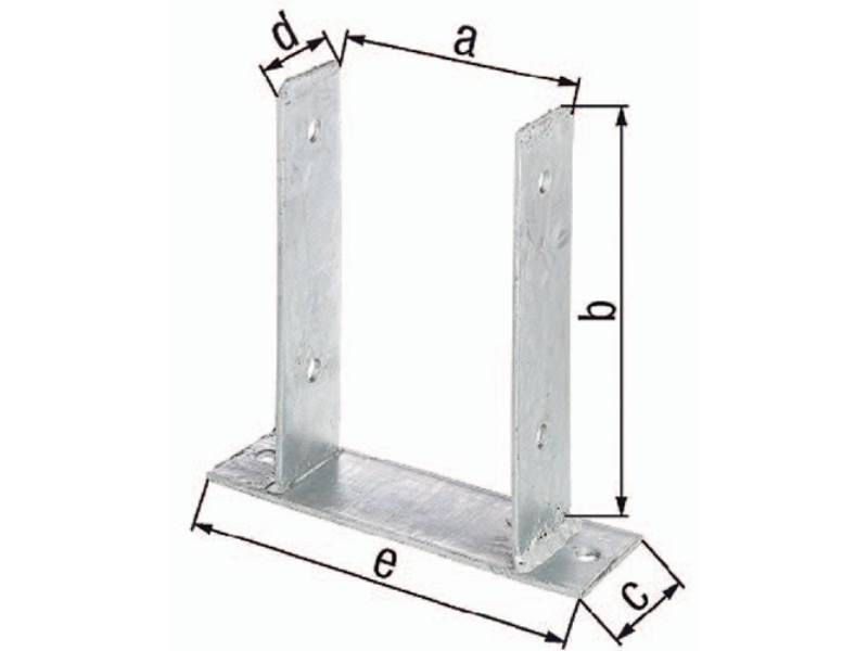 GAH 212797 U-Pfostenträger ETA-10/0210 91x200x60x50x200mm feuerverzinkt zum Aufs