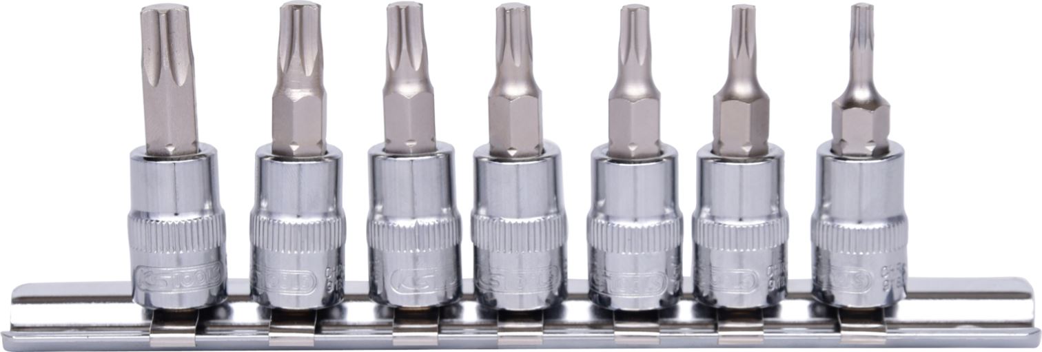 KS Tools 918.1558 1/4'' CHROMEplus Bit-Stecknuss-Satz Torx, 7-tlg., T10-T40