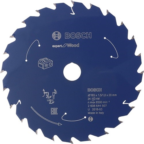 BOSCH 2608644507 Kreissägeblatt Expert Wood Außen-Ø 165 mm Zähnezahl 24 WZ Bohru