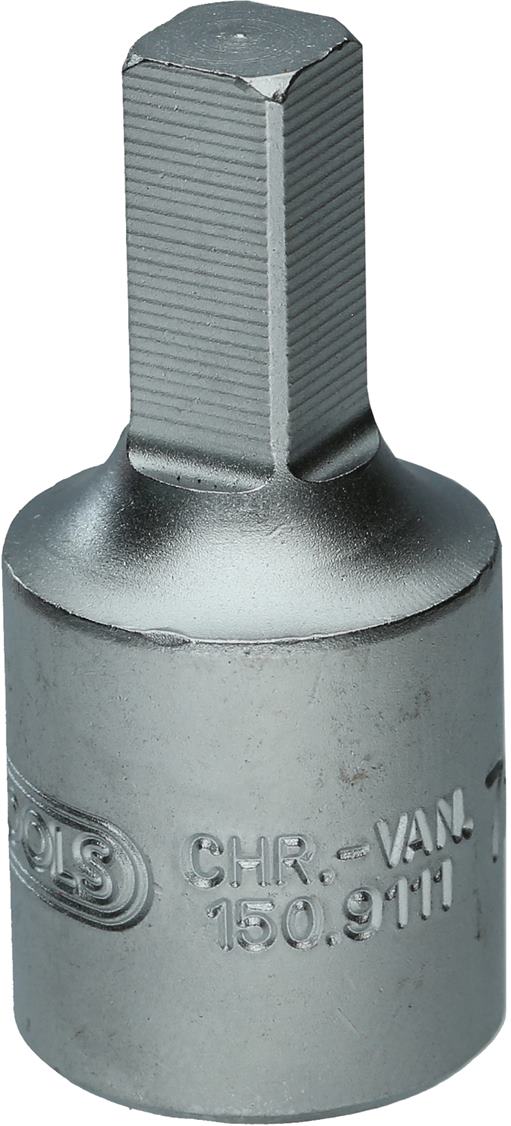 KS-Tools 150.9111 3/8'' Öldienst-Bit-Stecknuss für Innenvierkant-Schrauben, 7 mm