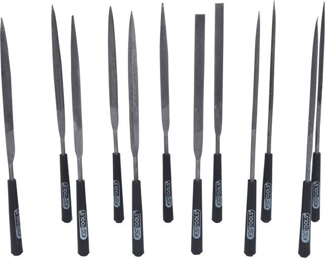 KS Tools 140.3050 Nadelfeilen-Satz mit Kunststoffheft, 12-tlg.