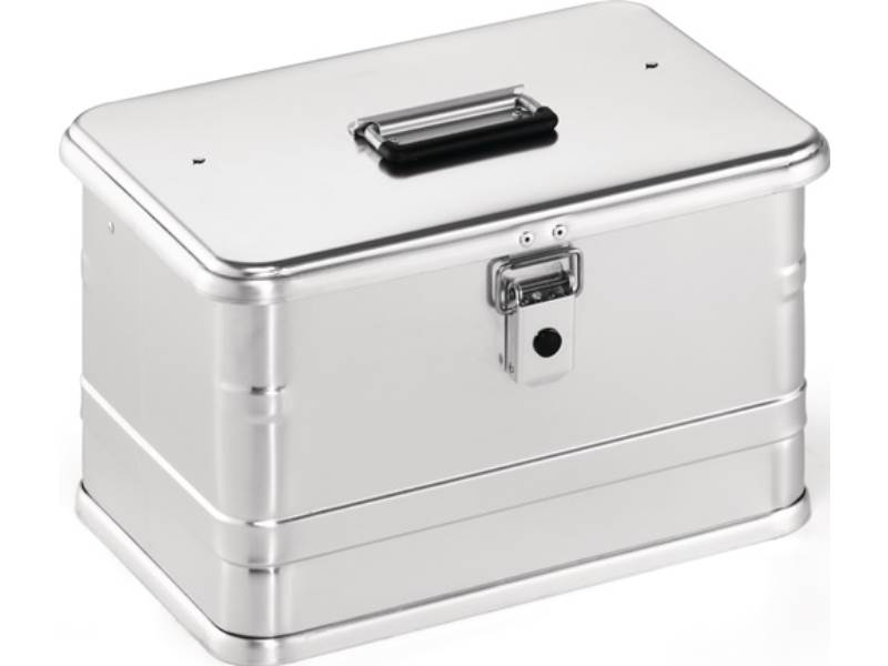 Aluminiumbox L432xB335xH275mm 29 l mit Klapphebelverschlüssen mit Bohrungen