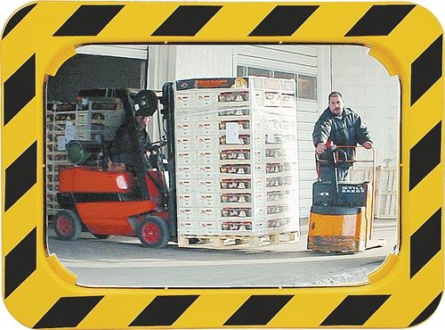 SPL 584 Sicherheits-/Verkehrsspiegel  H400xB600mm Kunststoff, gelb/schwarz für 2