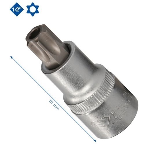 Brilliant Tools  BT022902 1/2'' Bit-Schraubendreher-Einsatz, TORX, m.Bohrung T55