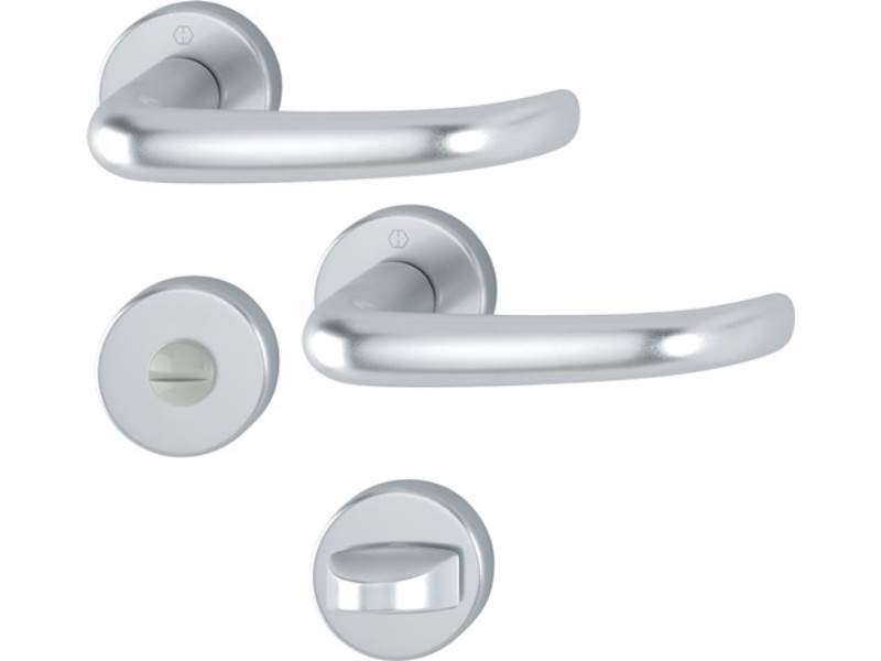 HOPPE 3715562 Rosettengarnitur San Francisco 1301/42KV/42KVS Aluminium F1 U-Form