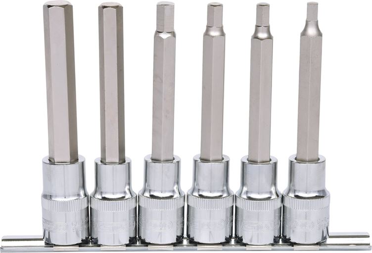 KS Tools 918.1336 1/2'' CHROMEplus Bit-Stecknuss-Satz Innensechskant, 6-tlg. 5-1