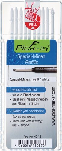 PICA 4043 Minen-Set Pica-Dry 10x weiß wasserstrahlfest