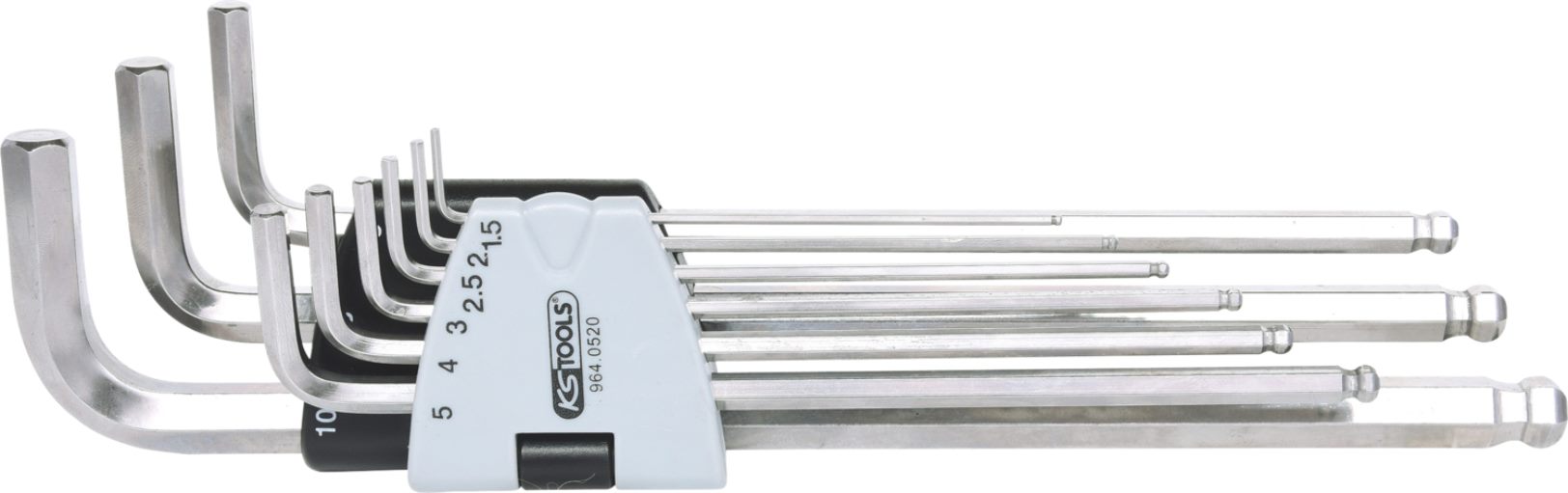 KS Tools 964.0520 EDELSTAHL Innen6kant-Winkelstiftschlüssel-Satz XL, 9-tlg.