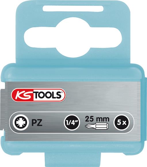 KS Tools 910.2225 1/4'' EDELSTAHL Bit, 25mm, PZ3, 5er Pck