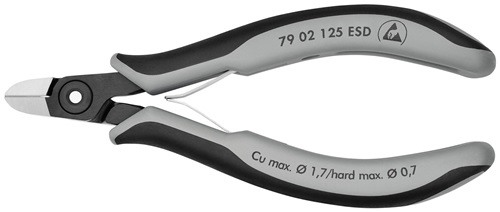 KNIPEX 79 02 125 ESD Präzisions-Elektronik-Seitenschneider  Länge 125 mm Form 0