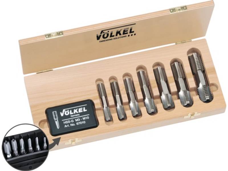 VÖLKEL 48608 Handgewindebohrer-Satz HexTap G1/8-1 '' HSSG ISO2 (6H)