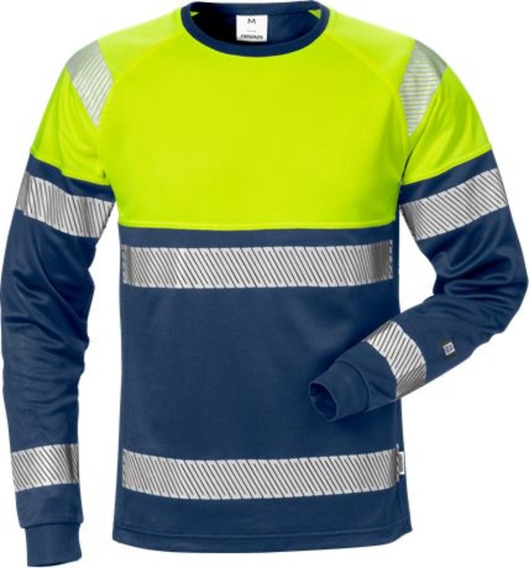 Fristads 129513-171-M High Vis T-Shirt Langarm Kl. 1 7519 THV Dynamic Rippstrick