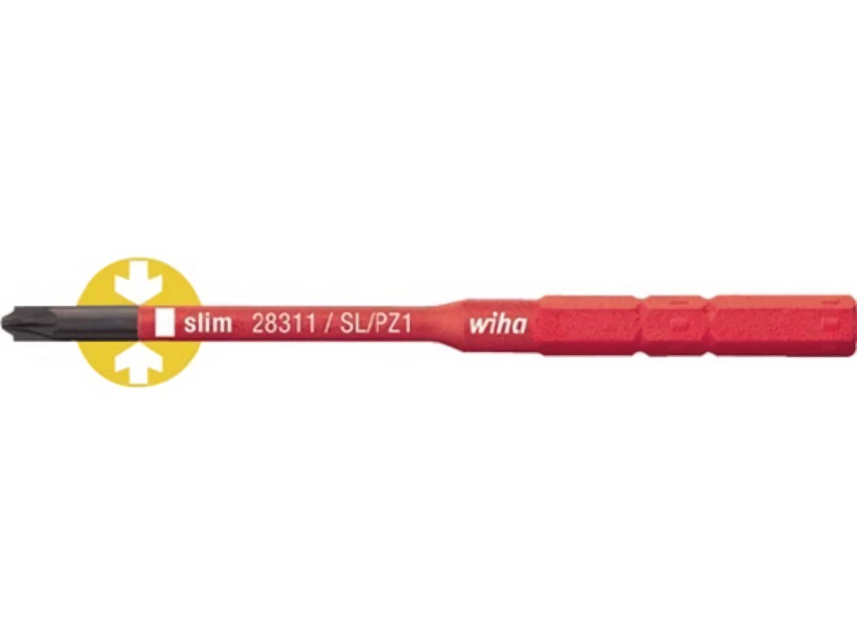 WIHA 34590 Wechselklinge SlimBit electric Plus / Minus Schlitz / PZD 2 x 75 mm V