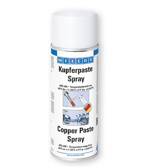 WEICON Kupferpaste-Spray 400ml
Kupferpaste bildet auf Einsteckwerkzeugen, Verschleißbuchsen,
Schrauben, Schraub- und Steck- sowie Bajonettverbindungen aller
Art einen wirksamen Schmier- und Trennfilm, der die Funktionsflächen
vor Korrosion