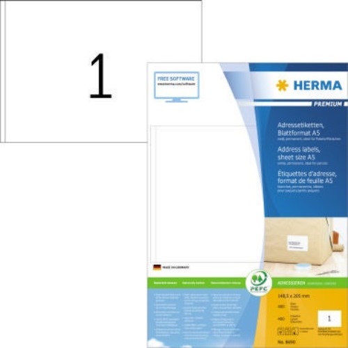 HERMA Adressetikett 8690 148,5x205mm weiß 400 St./Pack.