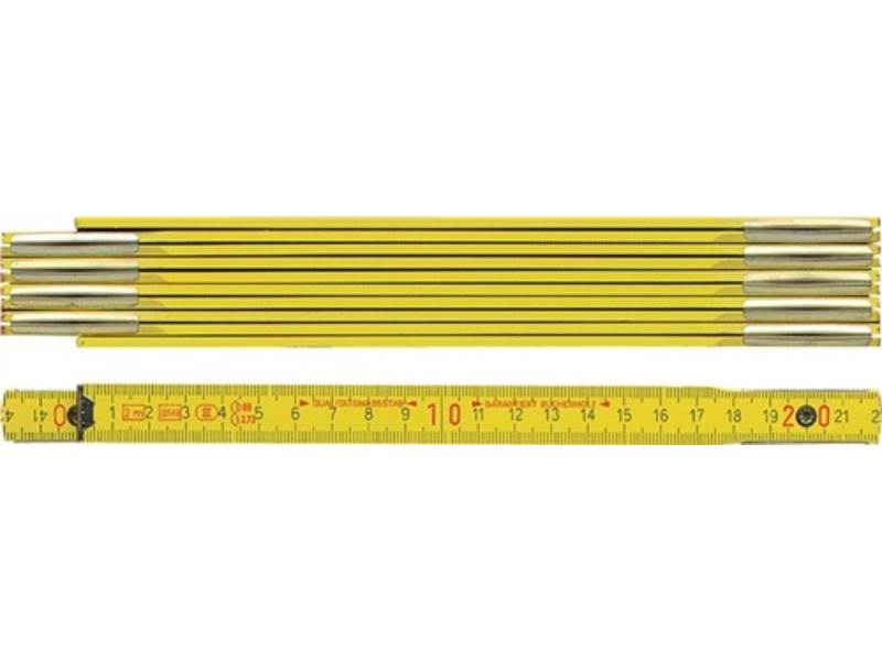 BMI 972900200 Gliedermaßstab  Länge 2 m Breite 16 mm mm/cm EG III Buche gelb