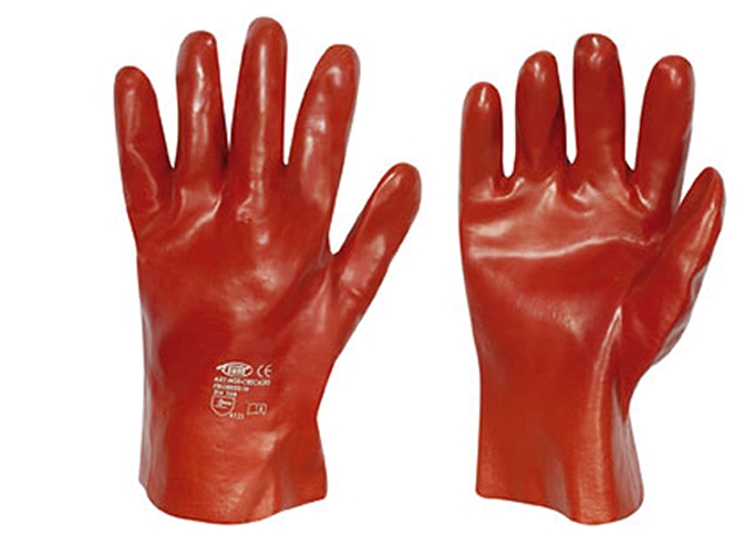 CHICAGO, Mech. Schutzhandschuh, PVC, rot, 27 cm Gr. 10,5