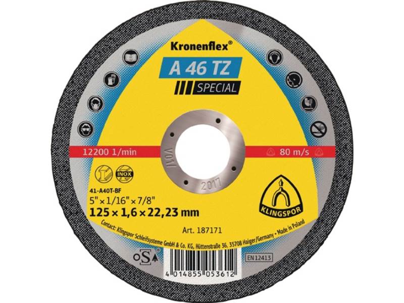KLINGSPOR 224084 Trennscheibe A 46 TZ Special D230x1,9mm gerade INOX Bohrung 22,