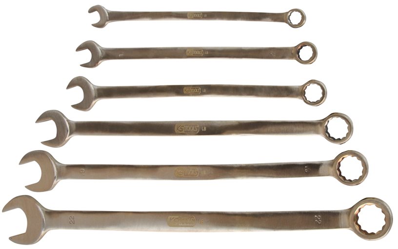 KS Tools 963.7358 BRONZEplus Ringmaulschlüssel-Satz, extra lang, 10-tlg., 10-32m