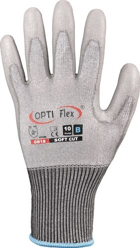 OPTIFLEX 0818-09 Handschuhe SOFT CUT Größe 9 grau EN 420, EN 388 PSA-Kategorie I