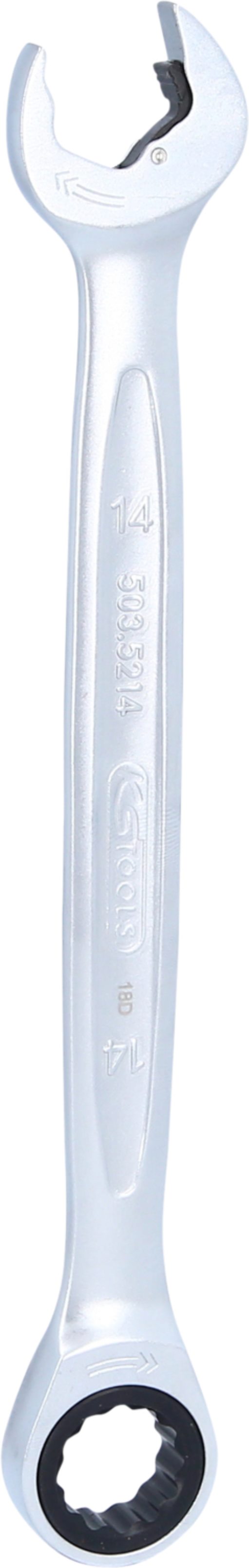 KS Tools 503.5214 DUO GEARplus Ringmaulschlüssel,Maul-Ratschenfunktion 14mm