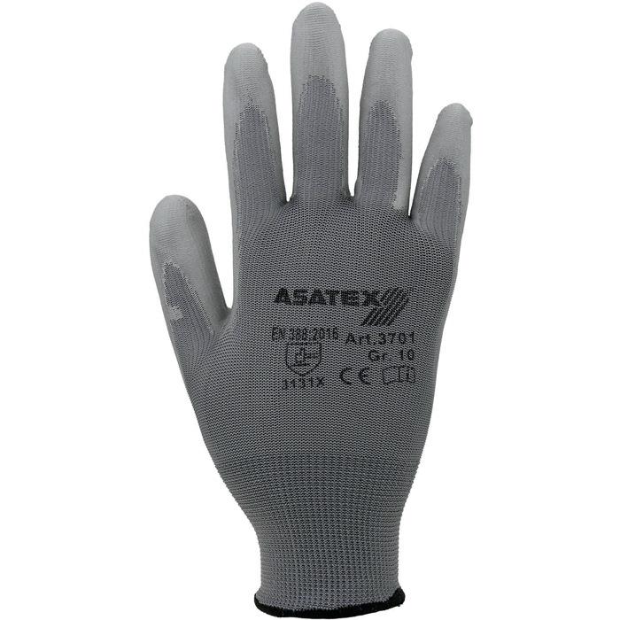 ASATEX 3701/10 Handschuhe  Größe 10 grau EN 388 PSA-Kategorie II