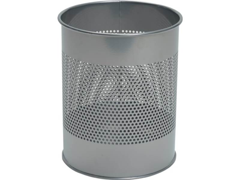 DURABLE 331023 Papierkorb  15 l H315xD. 260 mm mit Lochraster Stahlblech pulverb