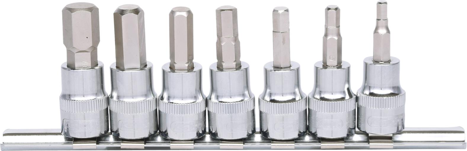 KS Tools 918.3921 3/8'' CHROMEplus Bit-Stecknuss-Satz Innensechskant, 7-tlg. 4-1