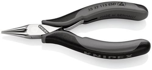 KNIPEX 35 32 115 ESD Elektronikgreifzange  Gesamtlänge 115 mm ESD flachbreite Ba
