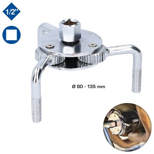 Brilliant Tools  BT711106 3-Arm Ölfilterschlüssel, Ø 80 - 135 mm